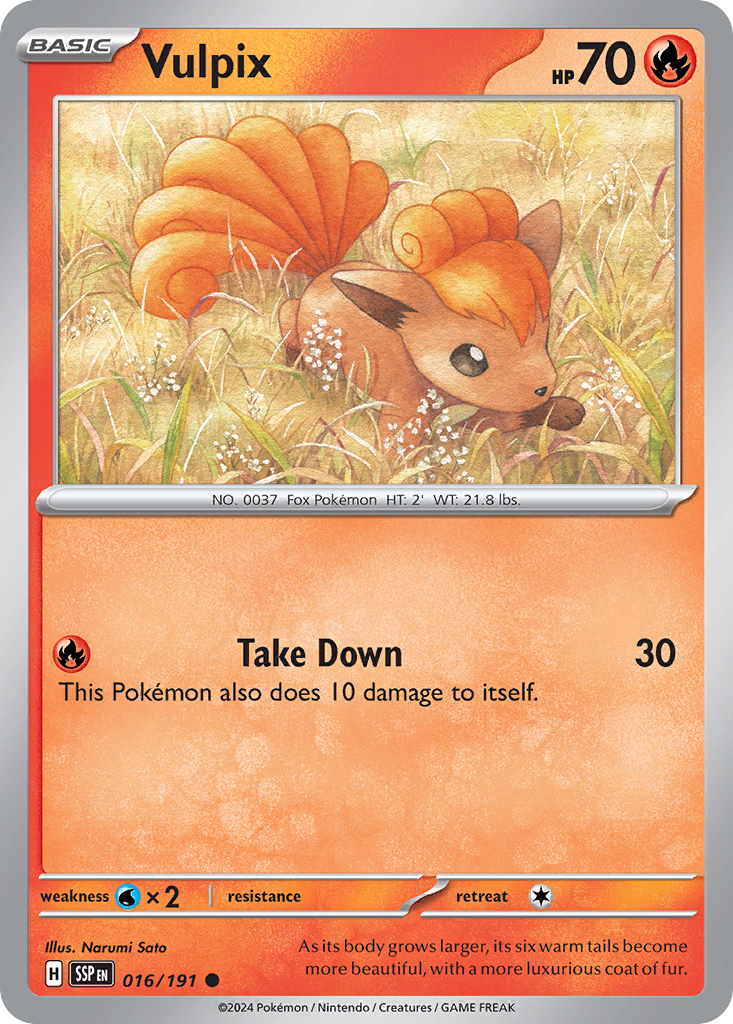 Vulpix 16 Surging Sparks Pokémon card