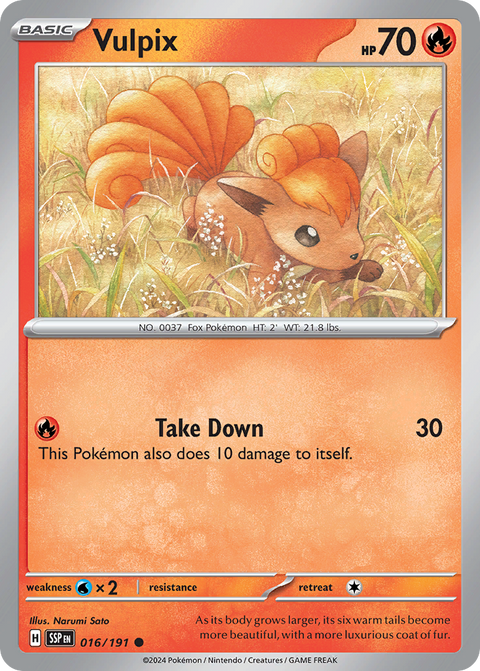Vulpix 16 Surging Sparks Pokémon card