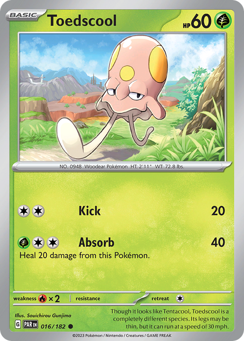Toedscool 16 Paradox Rift Pokémon card