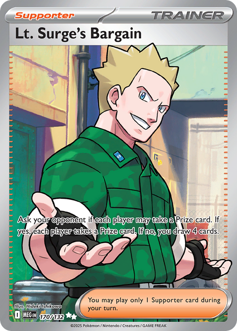Lt. Surge's Bargain 170 Mega Evolution Pokémon card