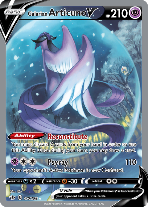 Galarian Articuno V 170 Chilling Reign Pokémon card
