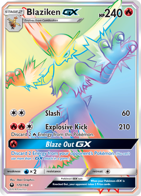 Blaziken-GX 170 Celestial Storm Pokémon card
