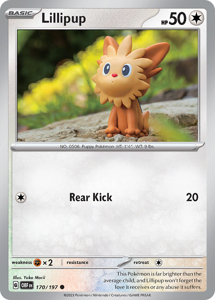 Lillipup 170 Obsidian Flames Pokémon card
