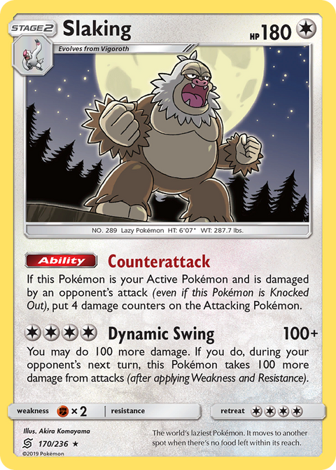 Slaking 170 Unified Minds Pokémon card