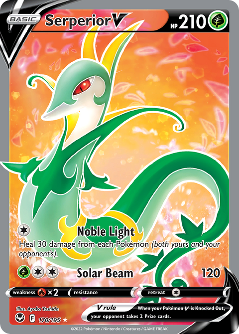 Serperior V 170 Silver Tempest Pokémon card