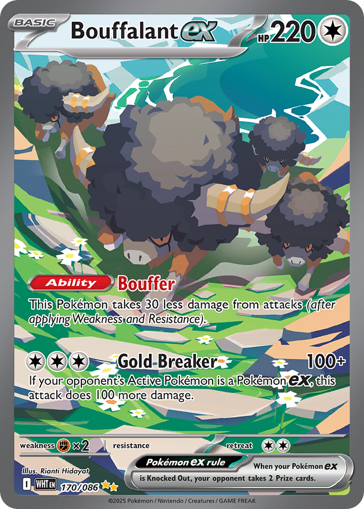 Bouffalant ex 170 White Flare Pokémon card