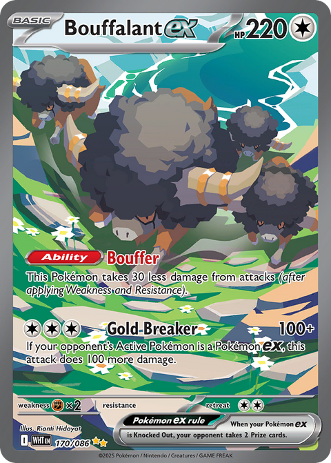 Bouffalant ex 170 White Flare Pokémon card