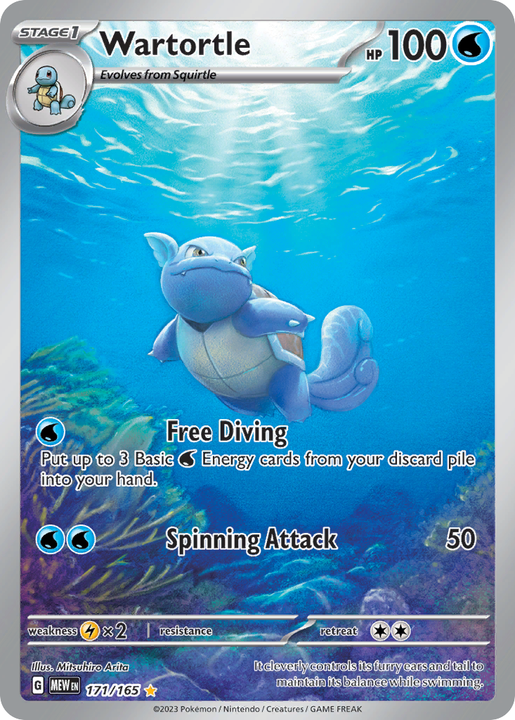 Wartortle 171 151 Pokémon card