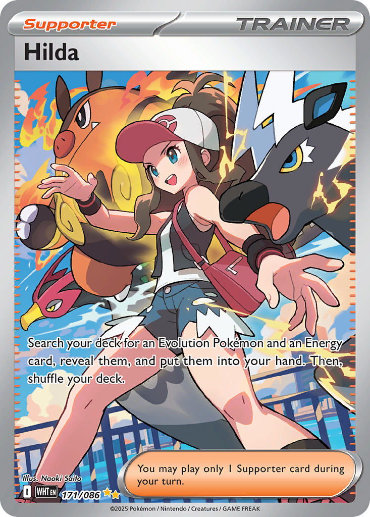 Hilda 171 White Flare Pokémon card