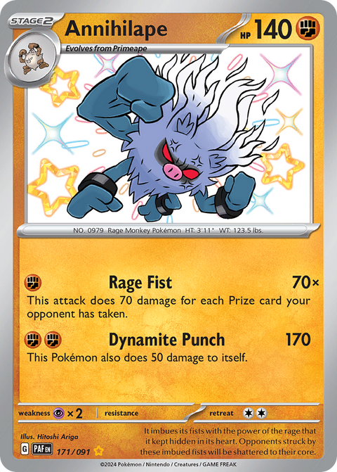 Annihilape 171 Paldean Fates Pokémon card
