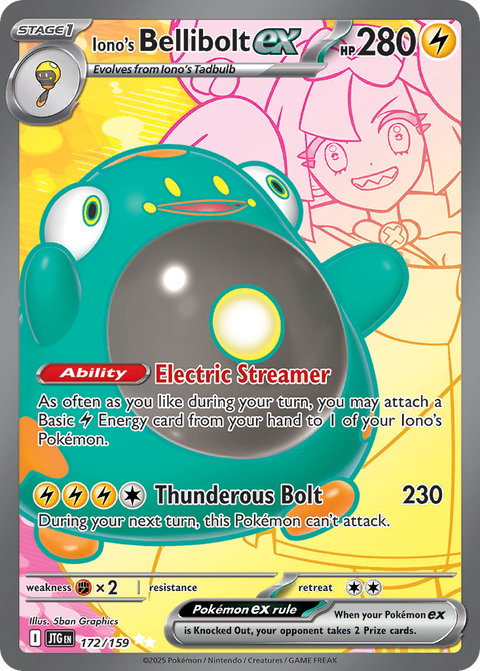 Iono's Bellibolt ex 172 Journey Together Pokémon card