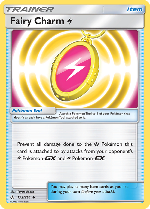 Fairy Charm Lightning 172 Unbroken Bonds Pokémon card