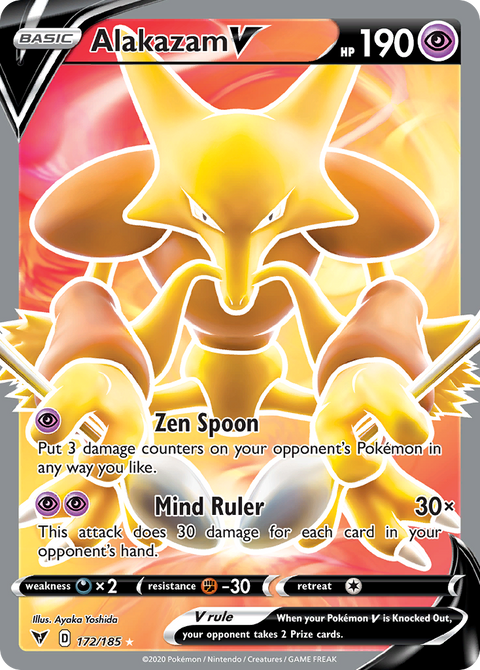 Alakazam V 172 Vivid Voltage Pokémon card
