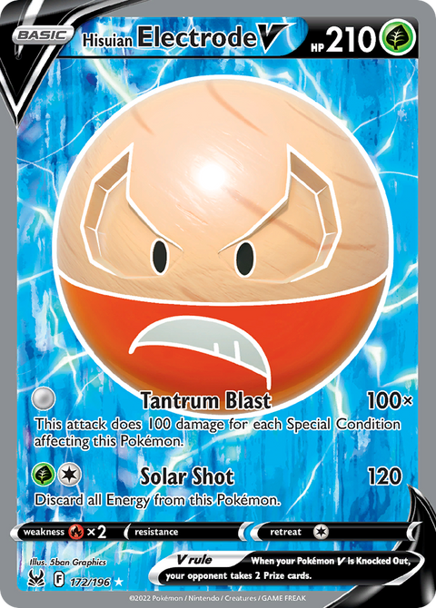 Hisuian Electrode V 172 Lost Origin Pokémon card