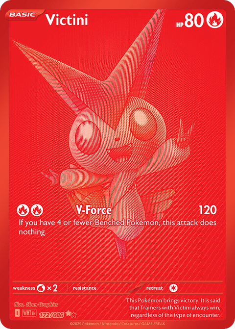 Victini 172 White Flare Pokémon card