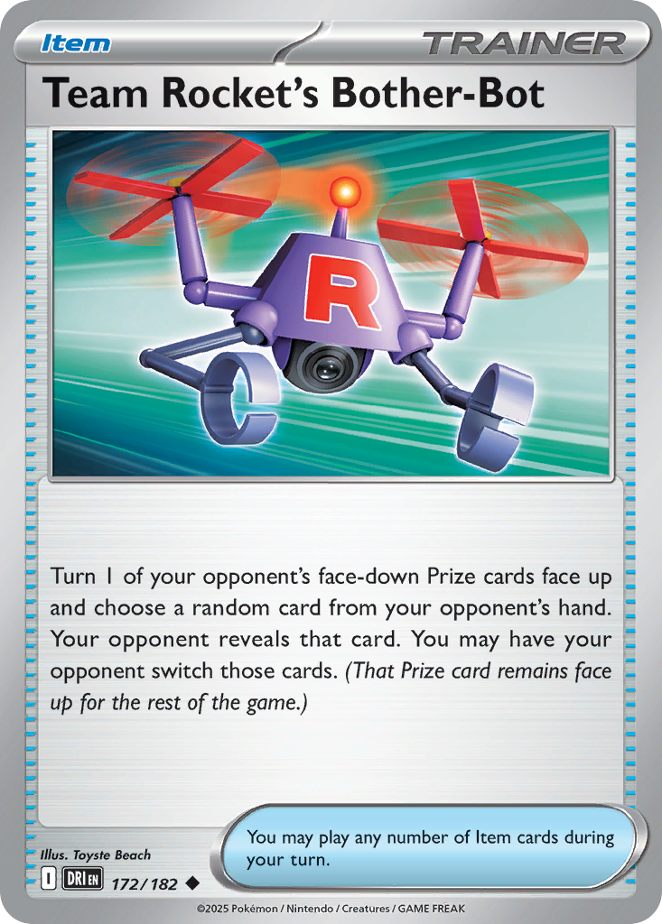 Team Rocket's Bother-Bot 172 Destined Rivals Pokémon card