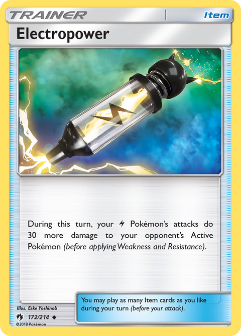 Electropower 172 Lost Thunder Pokémon card