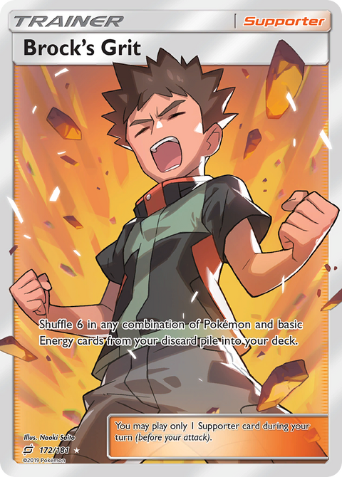 Brock's Grit 172 Team Up Pokémon card