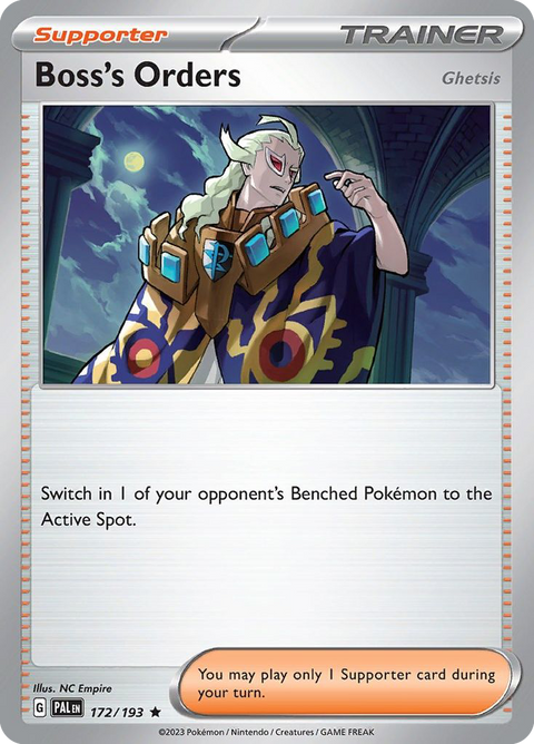 Boss's Orders (Ghetsis) 172 Paldea Evolved Pokémon card