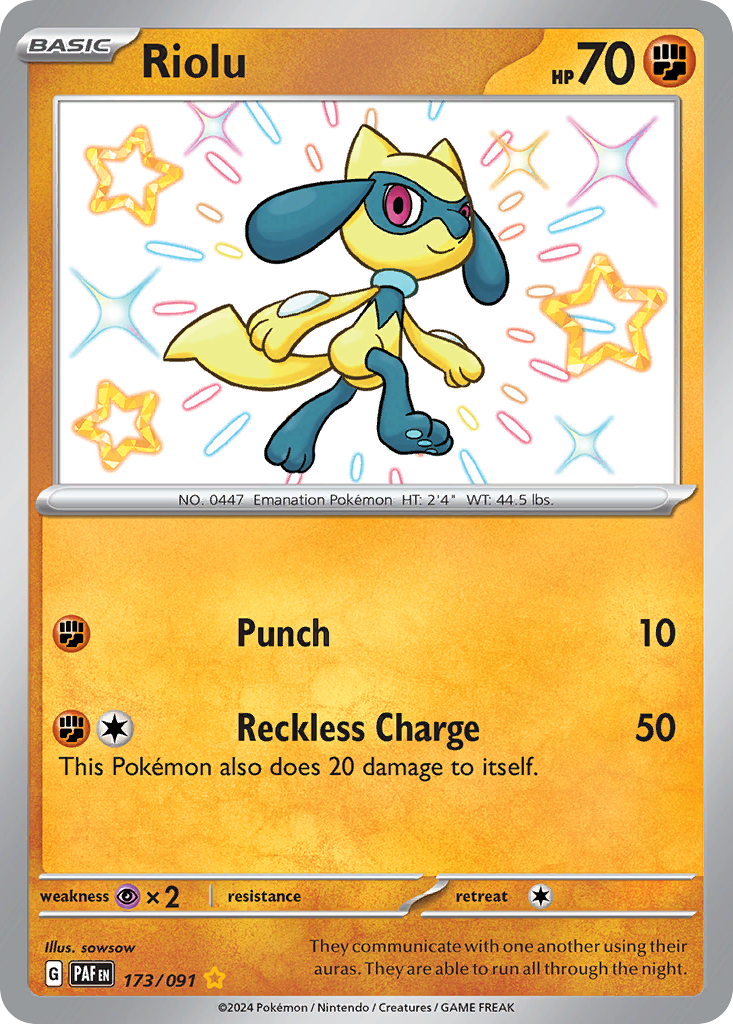 Riolu 173 Paldean Fates Pokémon card