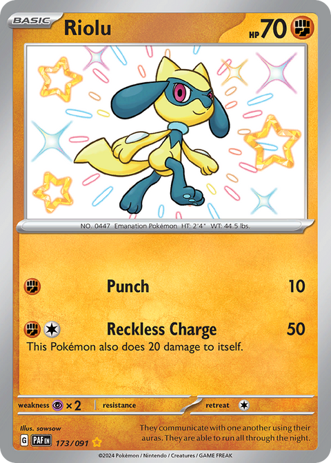 Riolu 173 Paldean Fates Pokémon card