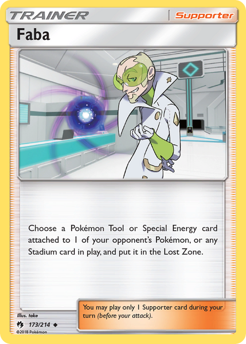 Faba 173 Lost Thunder Pokémon card