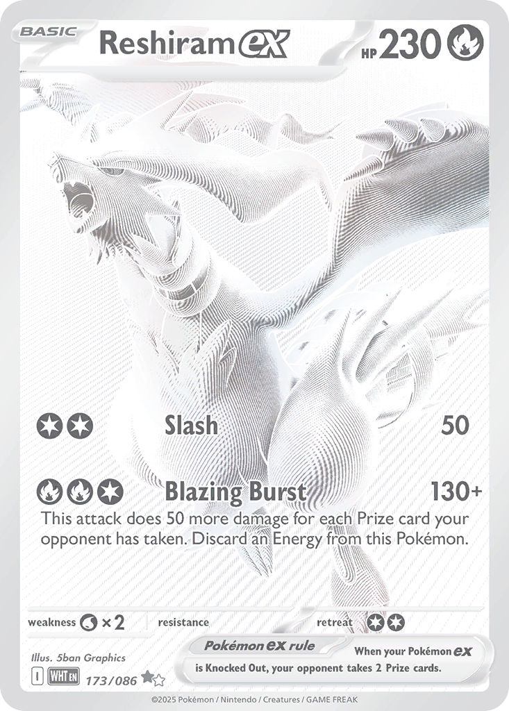 Reshiram ex 173 White Flare Pokémon card