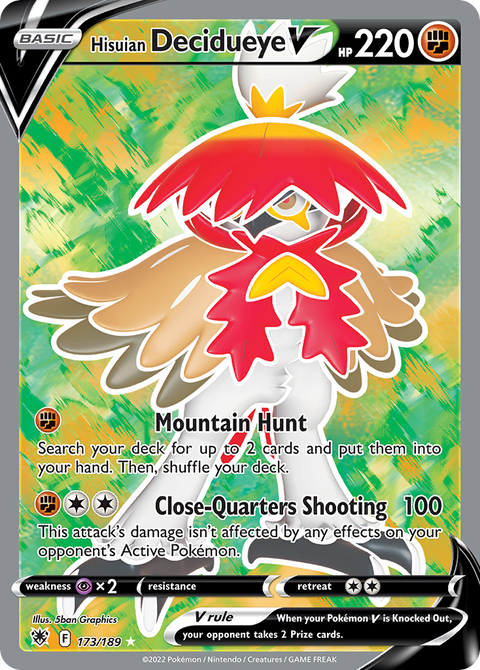 Hisuian Decidueye V 173 Astral Radiance Pokémon card