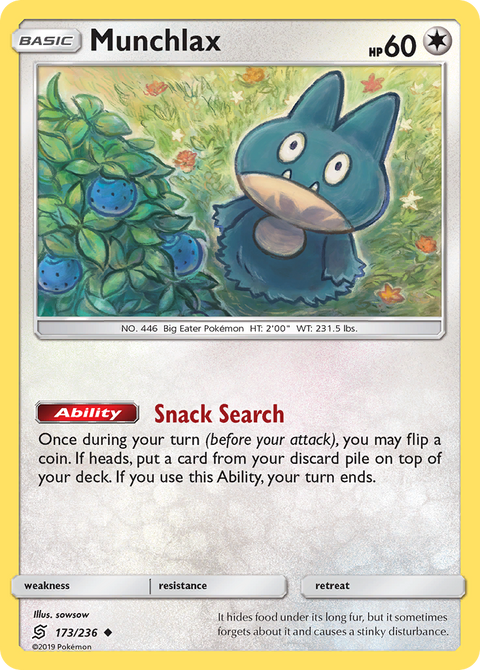 Munchlax 173 Unified Minds Pokémon card
