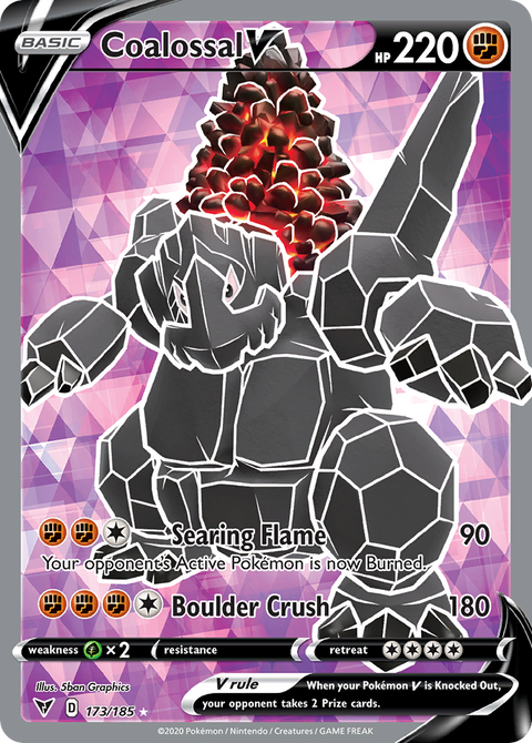 Coalossal V 173 Vivid Voltage Pokémon card