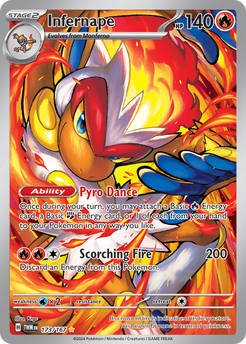 Infernape 173 Twilight Masquerade Pokémon card