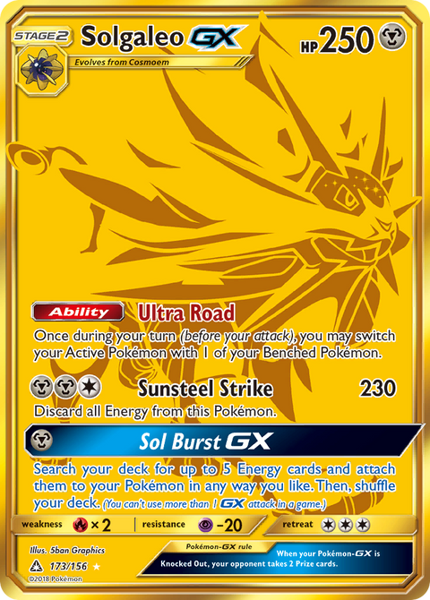 Solgaleo-GX 173 Ultra Prism Pokémon card