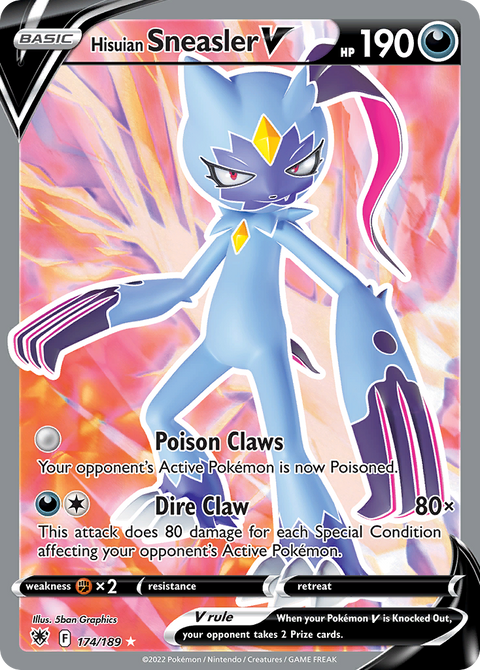 Hisuian Sneasler V 174 Astral Radiance Pokémon card