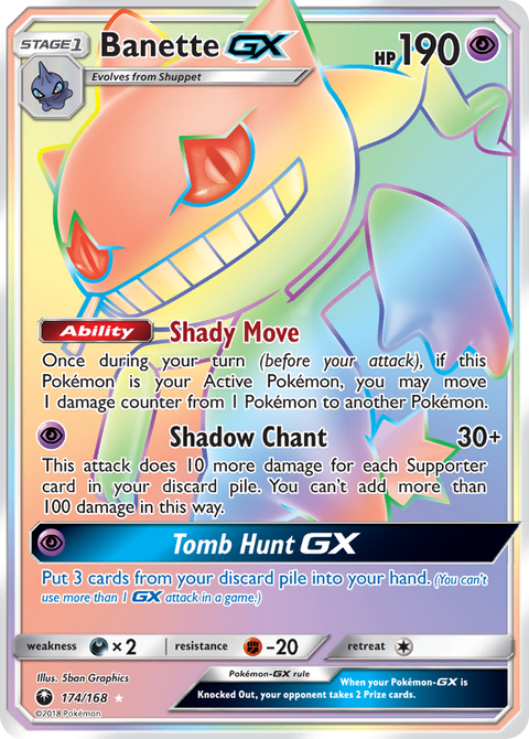 Banette-GX 174 Celestial Storm Pokémon card