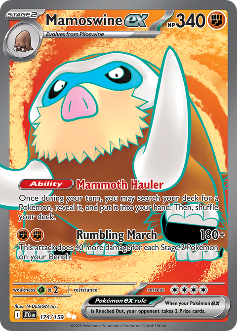 Mamoswine ex 174 Journey Together Pokémon card