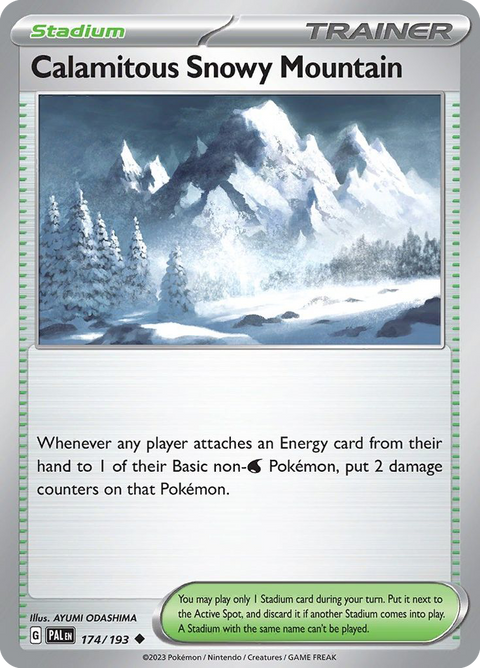Calamitous Snowy Mountain 174 Paldea Evolved Pokémon card