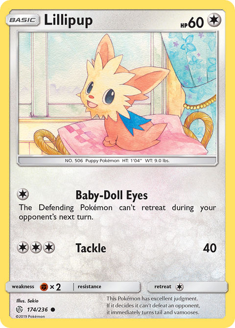 Lillipup 174 Cosmic Eclipse Pokémon card
