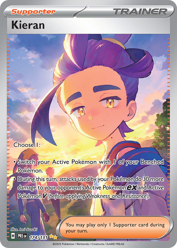 Kieran 174 Prismatic Evolutions Pokémon card