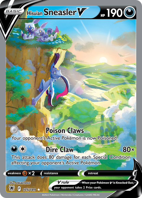 Hisuian Sneasler V 175 Astral Radiance Pokémon card