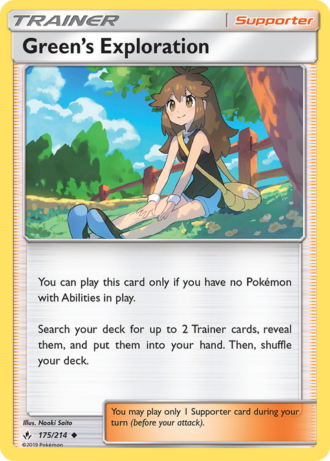 Green's Exploration 175 Unbroken Bonds Pokémon card