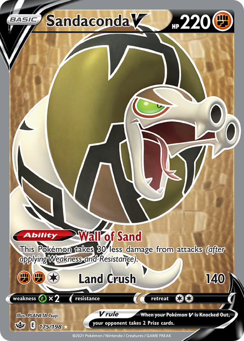 Sandaconda V 175 Chilling Reign Pokémon card