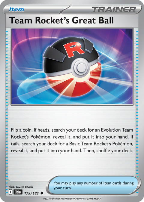 Team Rocket's Great Ball 175 Destined Rivals Pokémon card