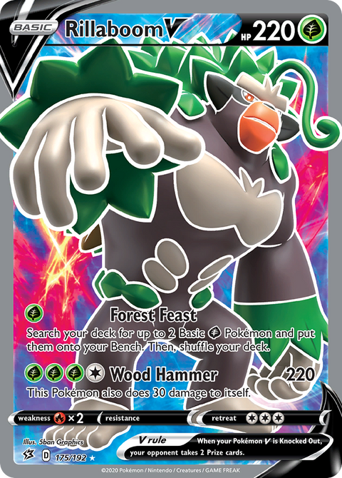 Rillaboom V 175 Rebel Clash Pokémon card
