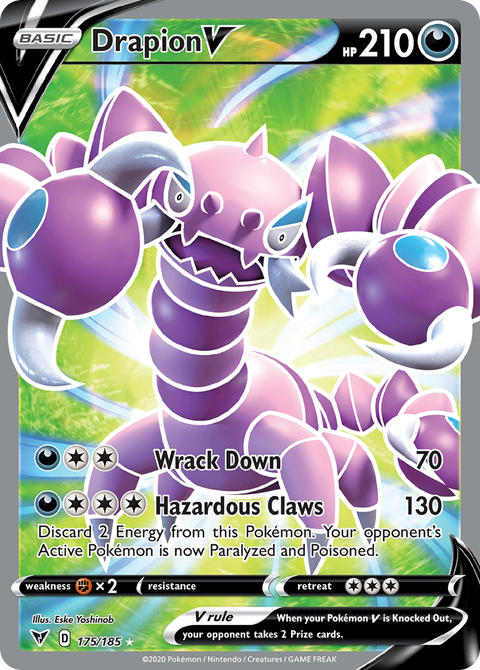 Drapion V 175 Vivid Voltage Pokémon card