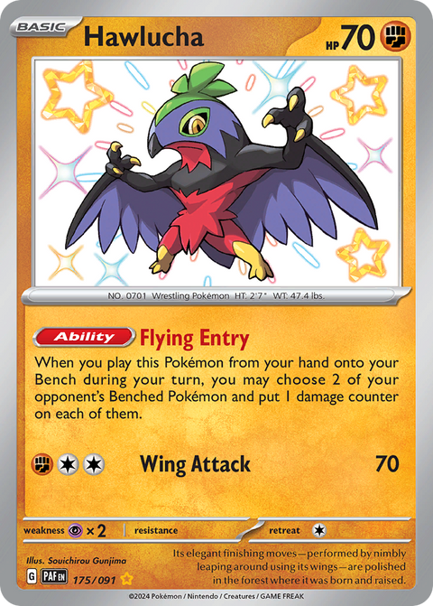 Hawlucha 175 Paldean Fates Pokémon card