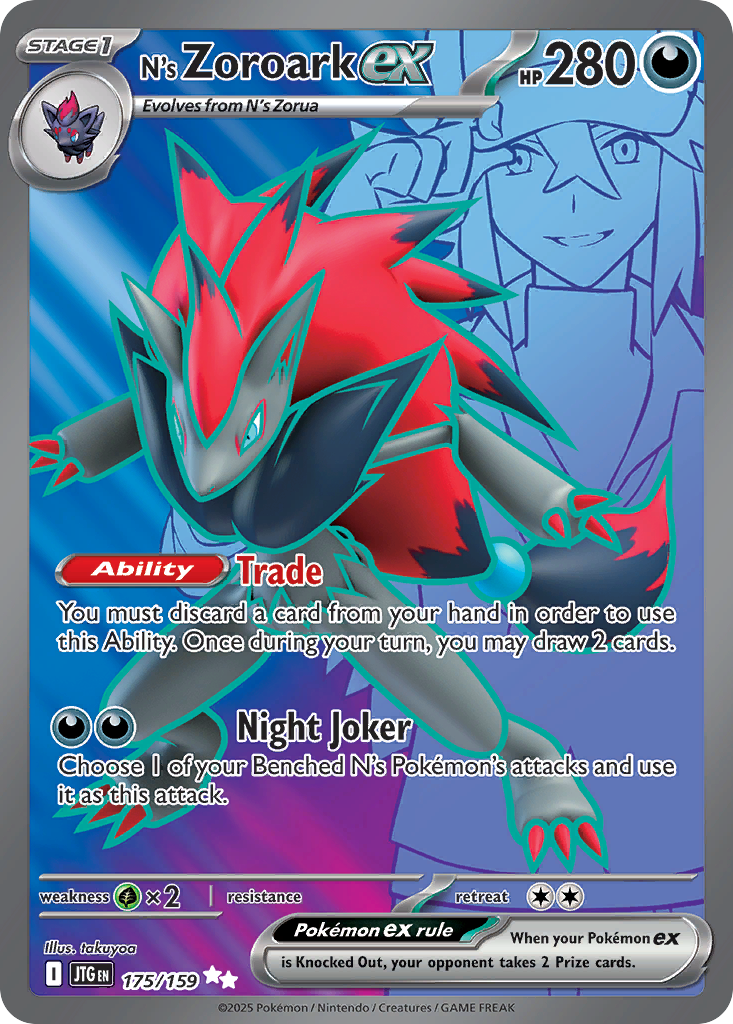 N's Zoroark ex 175 Journey Together Pokémon card