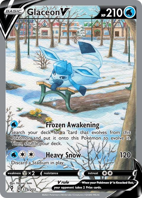 Glaceon V 175 Evolving Skies Pokémon card