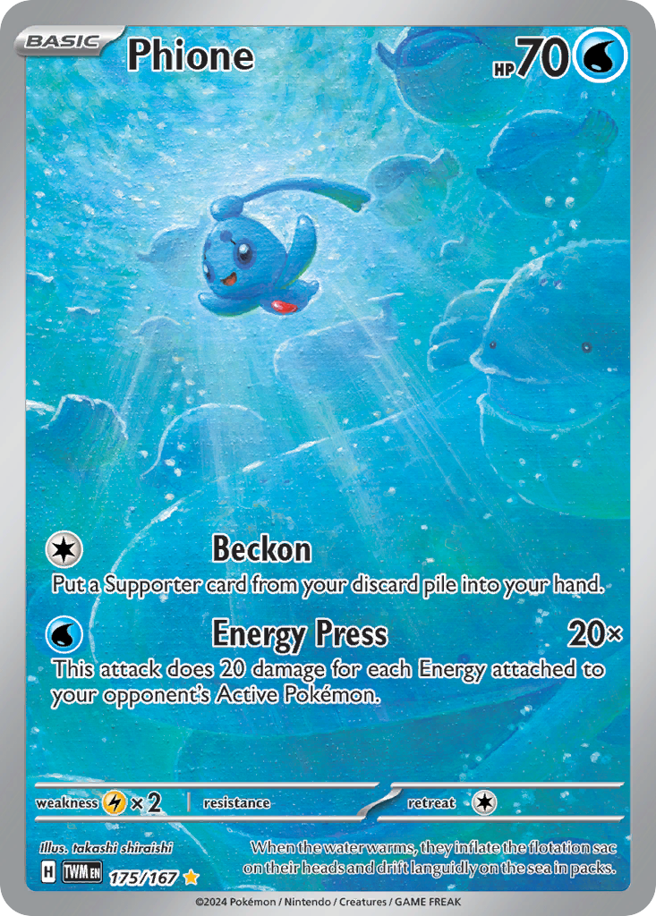 Phione 175 Twilight Masquerade Pokémon card