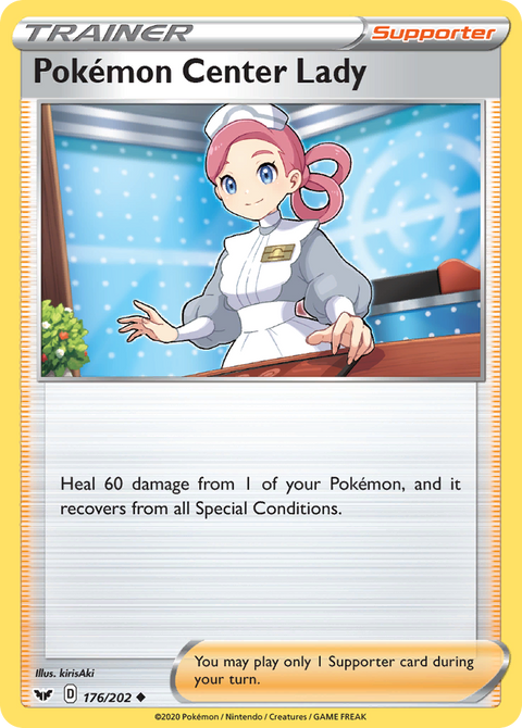 Pokémon Center Lady 176 Sword & Shield Pokémon card