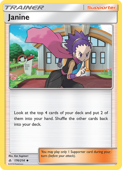 Janine 176 Unbroken Bonds Pokémon card